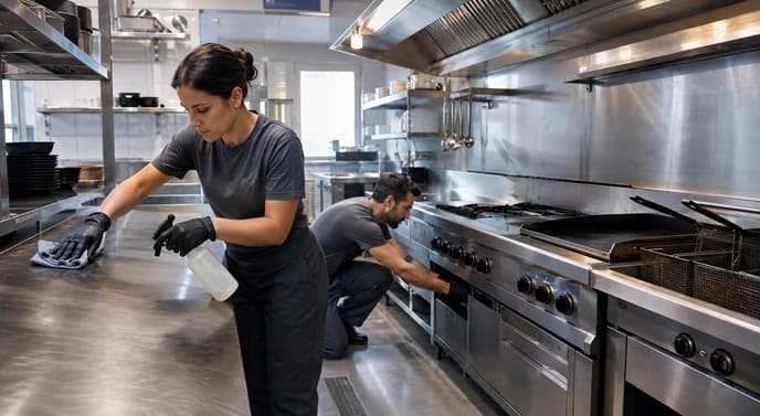 Limpieza de cocinas en restaurantes de la ciudad de Barcelona